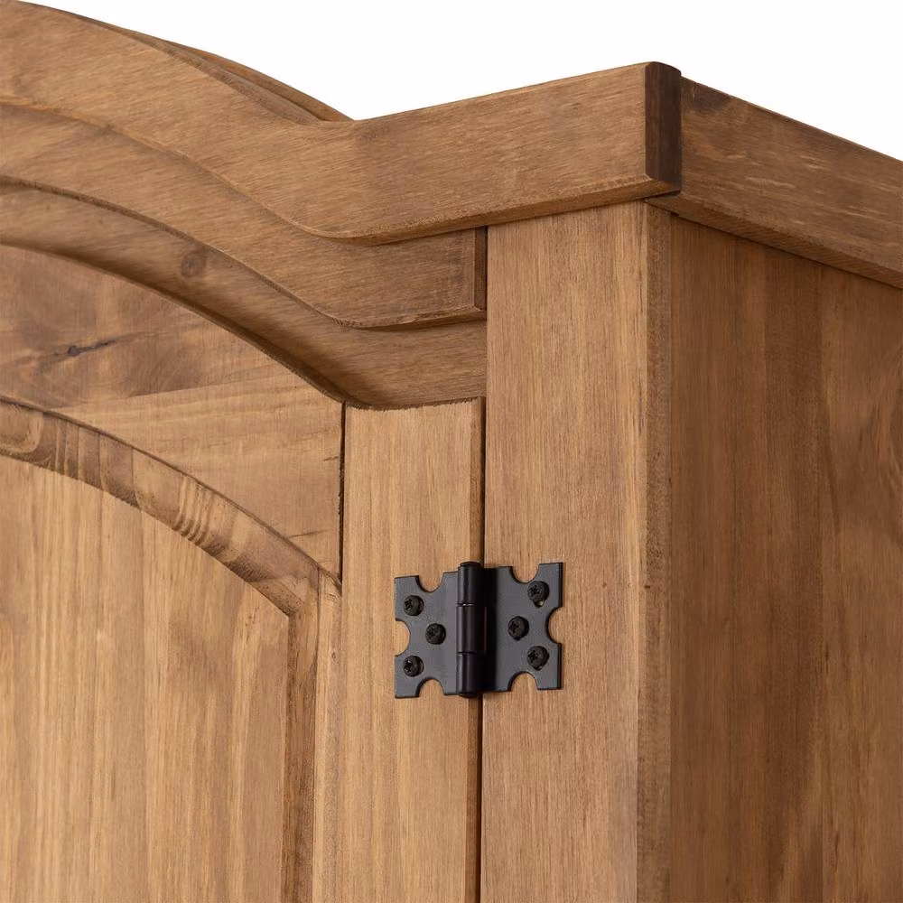 Seconique Corona Essentials 2 Door Pine Wardrobe in Natural Waxed Finish – 3