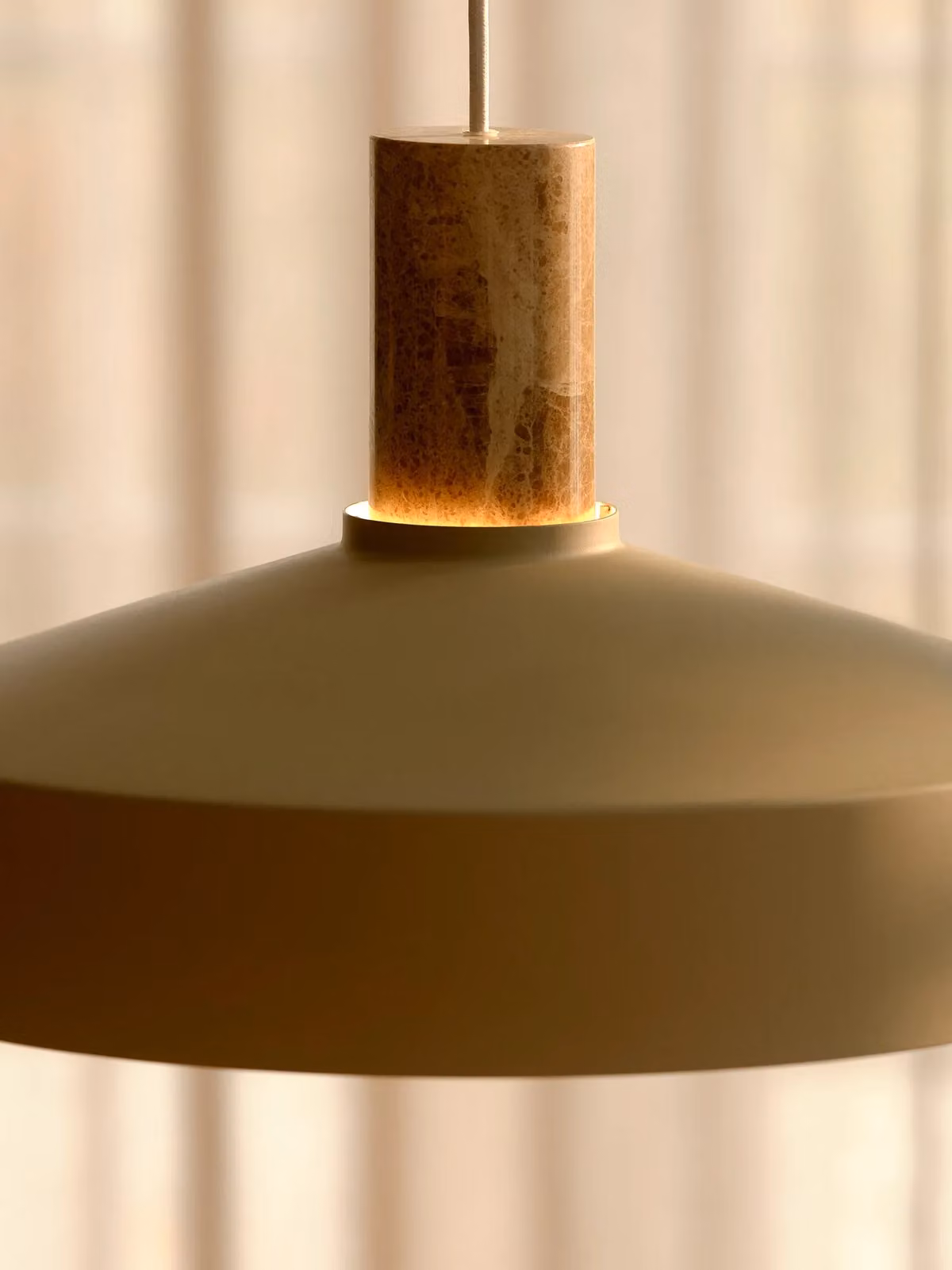 Nordlux Elvas Modern Suspended Pendant Light in Beige Metal and Marble, Diameter: 38 cm, E27 – 3