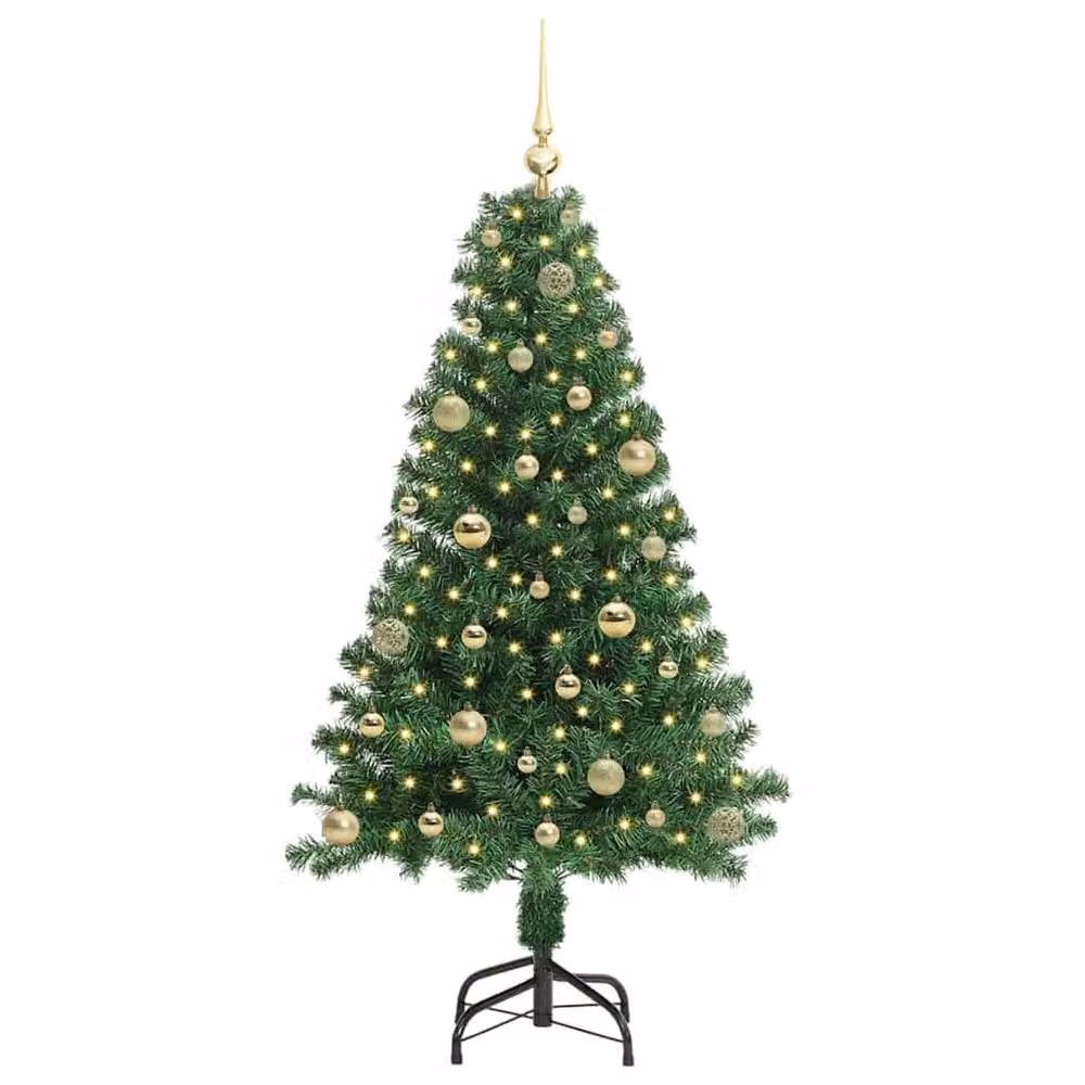 Berkfield Home Artificial Christmas Tree with 150 LEDs and Stand, Green, Height: 150 cm – 3