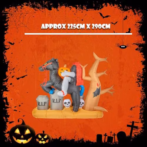 VFM e-Store Halloween Inflatable Headless Horseman Decoration, Multicolour, 7ft – 3