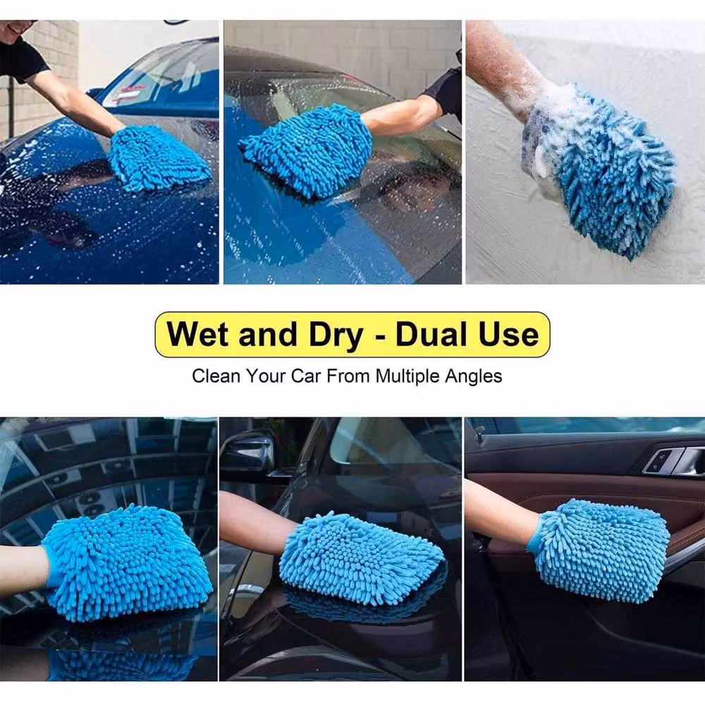 KORVIXA 2x Blue Microfibre Cleaning Gloves – 3