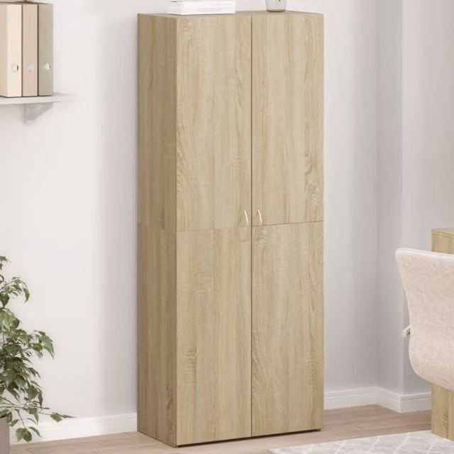 Berkfield Home Sonoma Oak File Cabinet in Brown, W/D/H: 60 x 32 x 153 cm