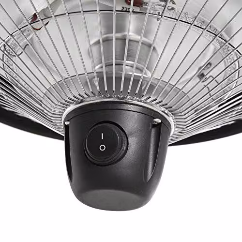 Outsunny 600W Ceiling Hanging Halogen Electric Heater with Adjustable Hook Chain, Black Aluminium Frame – 7