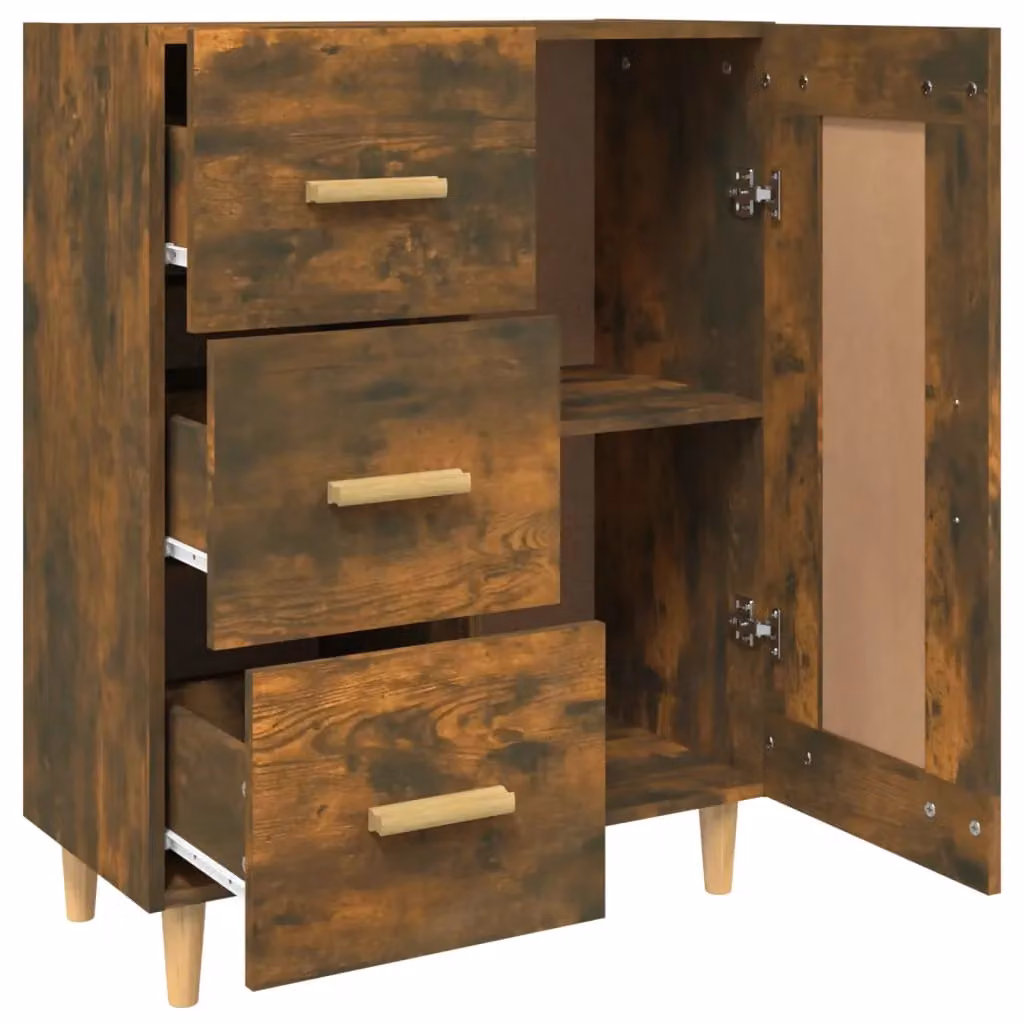 Berkfield Home Smoked Oak Sideboard in Brown, W/D/H: 69.5 x 34 x 90 cm – 3