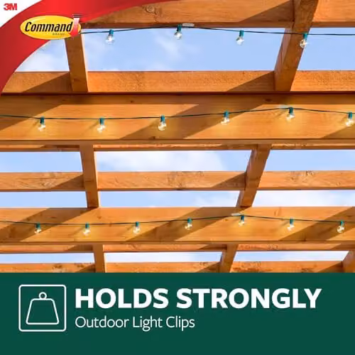 3M Command Clear Outdoor Light Clips with Adhesive Strips in Transparent and White – 5