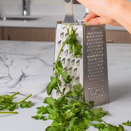 Cuisipro Stainless Steel 6-Sided Box Grater with Non-Slip Base, Silver and Black, W: 24 cm, D: 13 cm, H: 12 cm – 2