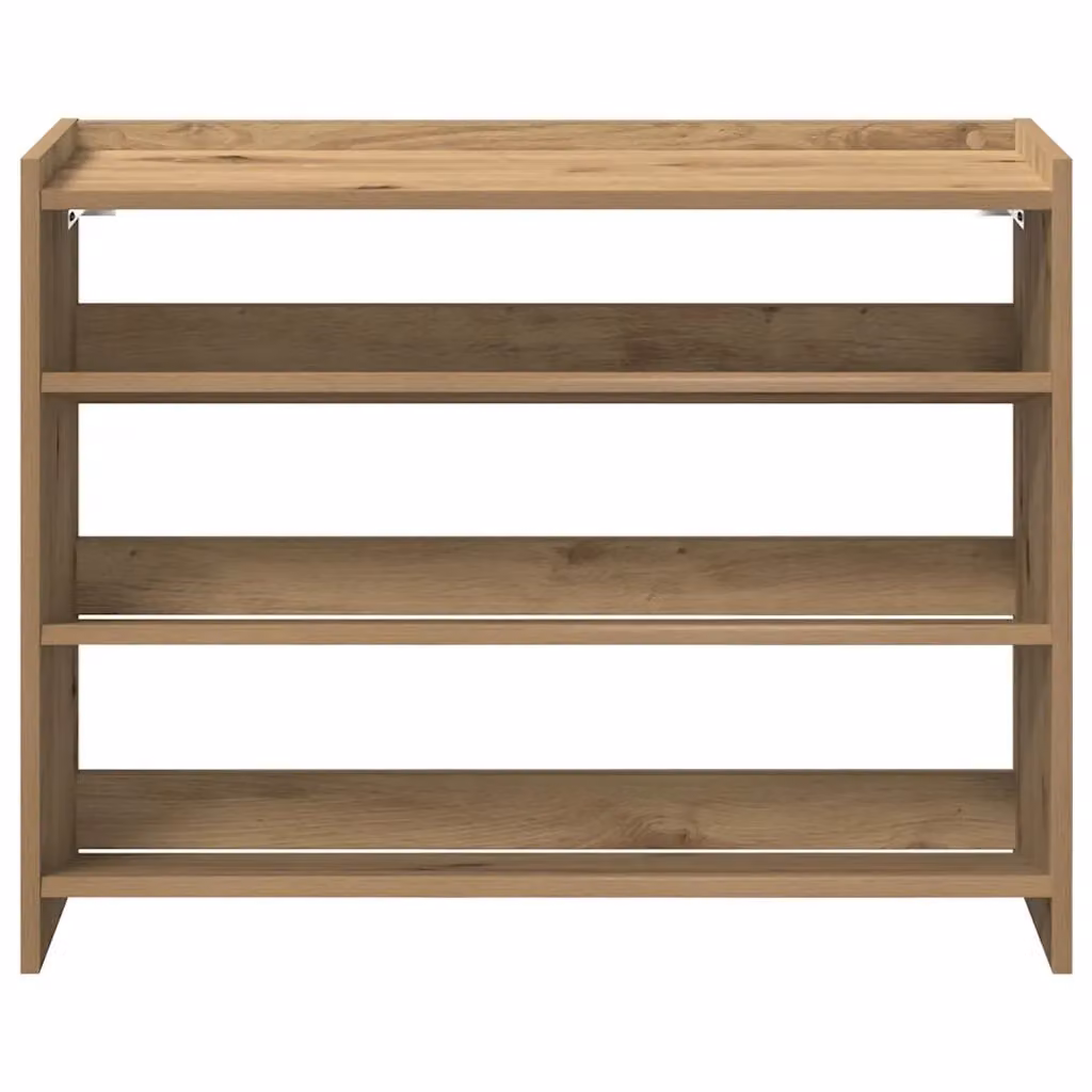 Berkfield Home Artisan Oak Shoe Rack in Brown, W/D/H: 80 x 25 x 62 cm – 4