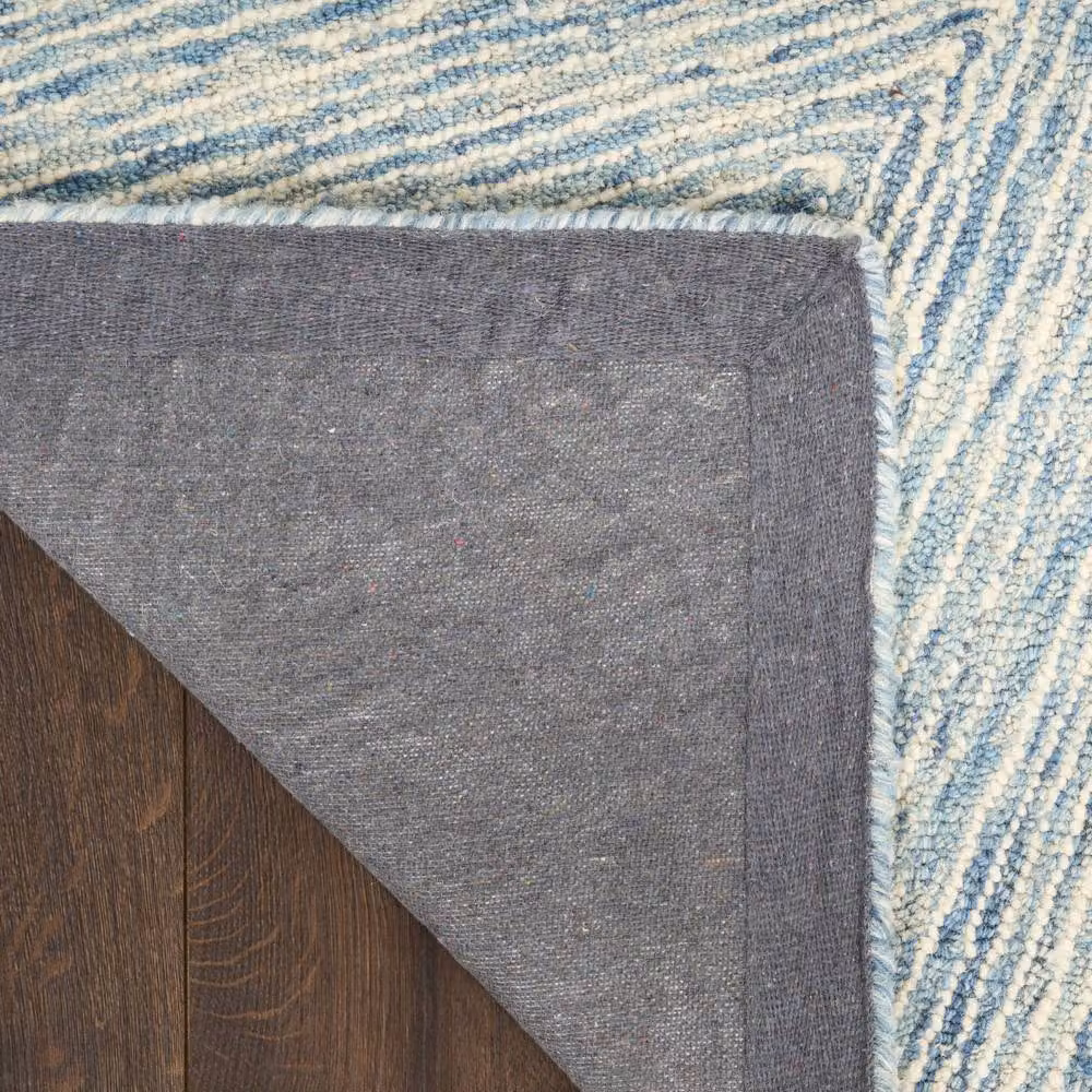 DKNY Pure Angles Ang01 Geometric Woven Rug in Ivory, Blue and Multicolour, W: 160 cm, L: 220 cm – 2
