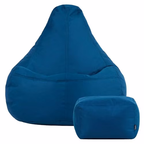 Bean Bag Bazaar icon Gaming Recliner Indoor and Outdoor Bean Bag with Footstool in Petrol Blue – 3