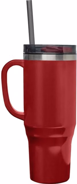 Generic Melbourne Red Mug with Straw and Lid, 1200ml