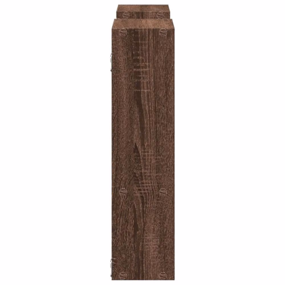 Berkfield Home Wall Mounted Shelf in Brown Oak, W: 99 cm, D: 15 cm, H: 60 cm – 4