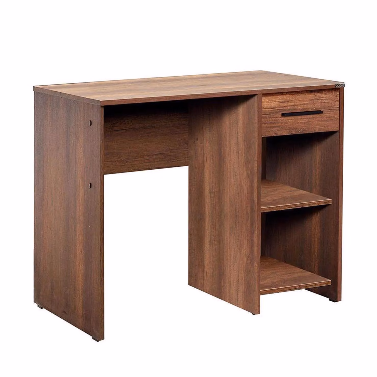 FWStyle Modern Writing Desk with 1 Drawer and 2 Shelves in Brown Walnut Effect – 2