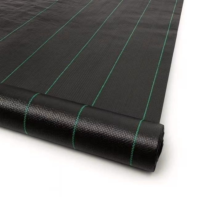VOGREX Heavy Duty Black Weed Control Fabric Membrane, W: 2 m, L: 25 m – 1