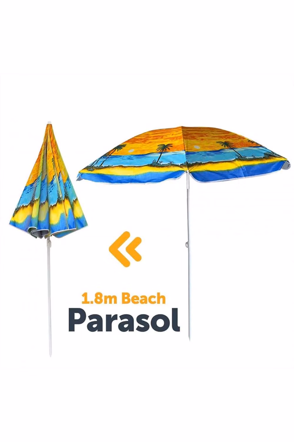 KDMD Multicolour Palm Tree Pattern Waterproof UV Folding Outdoor Beach Parasol with Aluminium Frame – 2