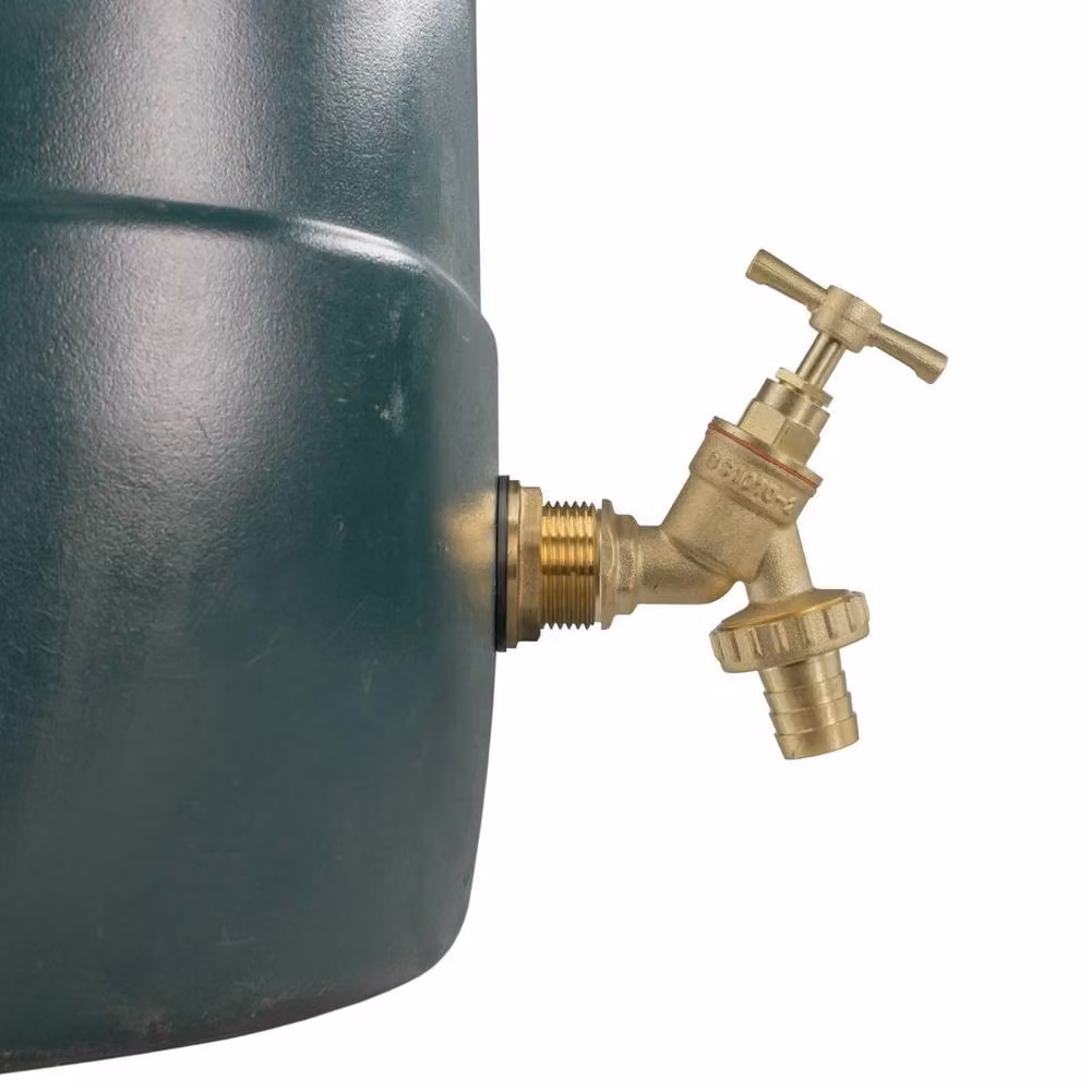 SPETLEK Gold Brass Water Butt and Rain Barrel Outlet Adaptor with 3/4 inch Connection – 2