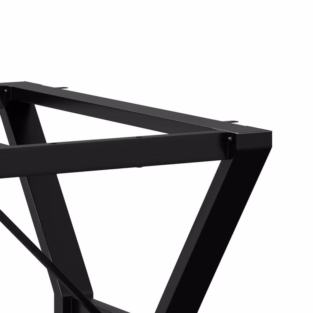 Berkfield Home Y-Frame Dining Table Legs in Black Steel, W/D/H: 140 x 60 x 73 cm – 4