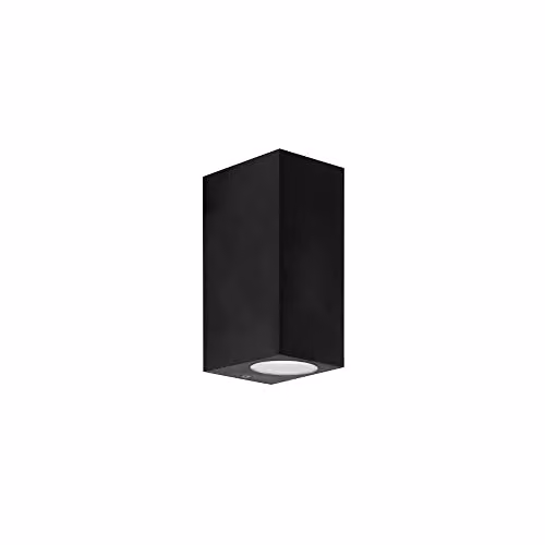 FORLIGHT Kubo Double Emission Black Outdoor Wall Up and Down Light, IP44, GU10, 7W