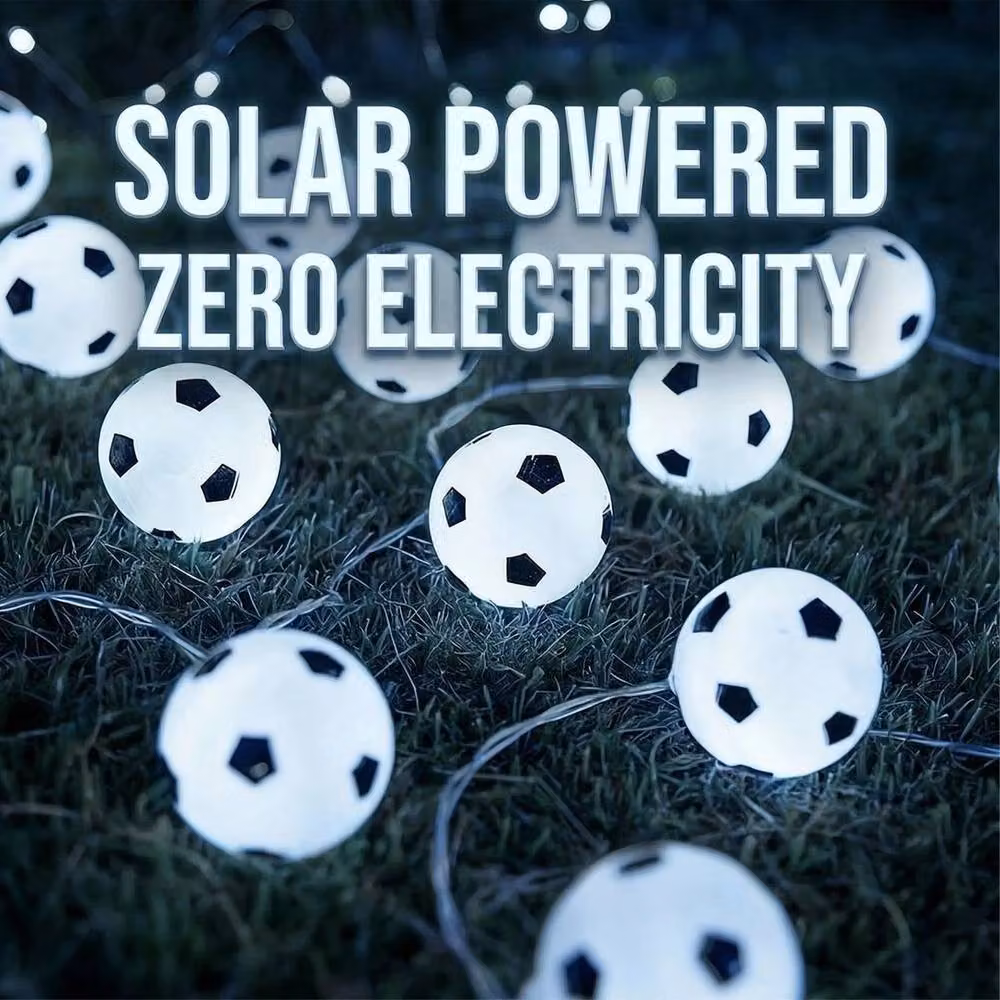 KORVIXA White Solar Football LED Light String with 40 Sphere Lights – 2