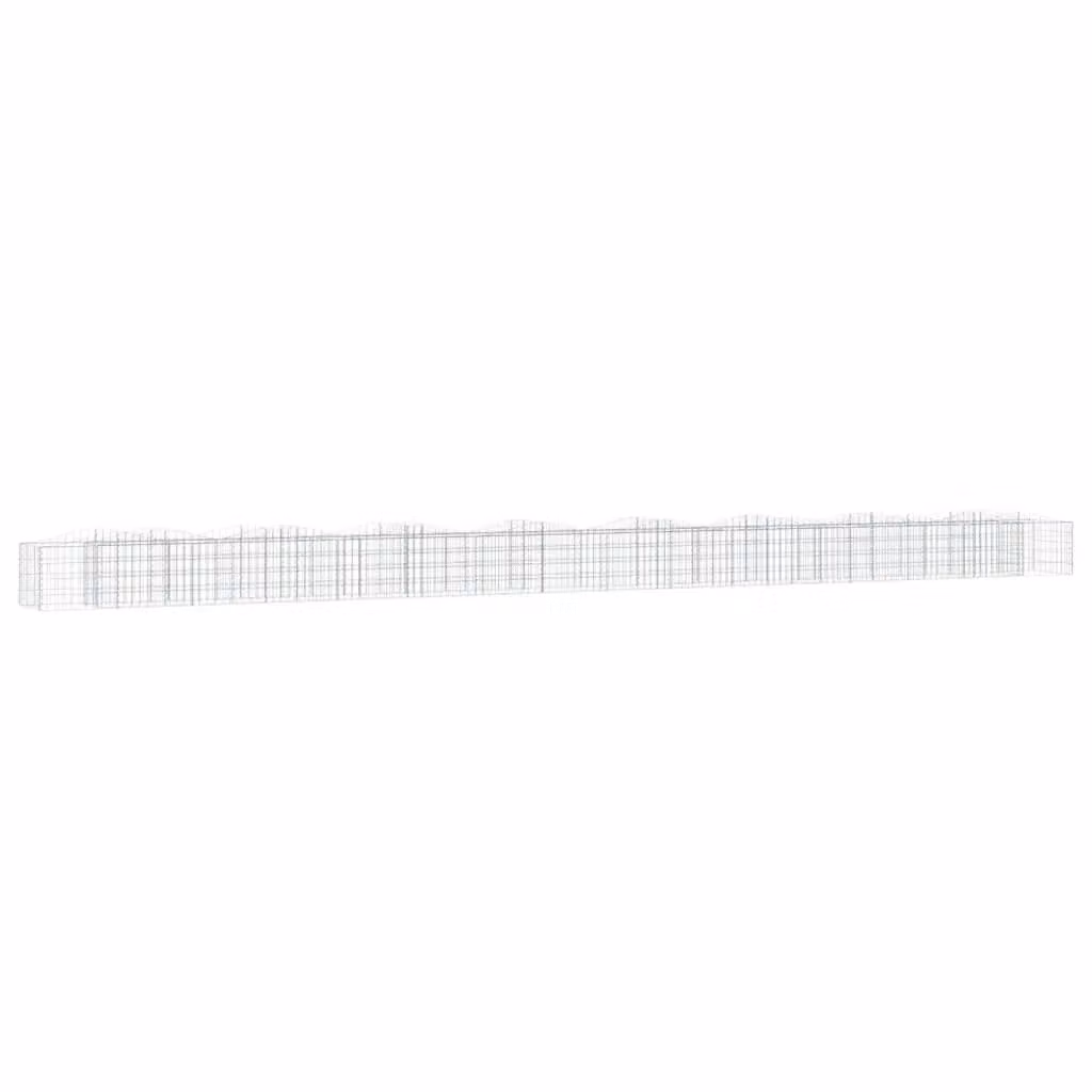 Berkfield Home Arched Gabion Raised Bed in Silver Galvanised Steel, W: 800 cm, D: 50 cm, H: 50 cm – 2