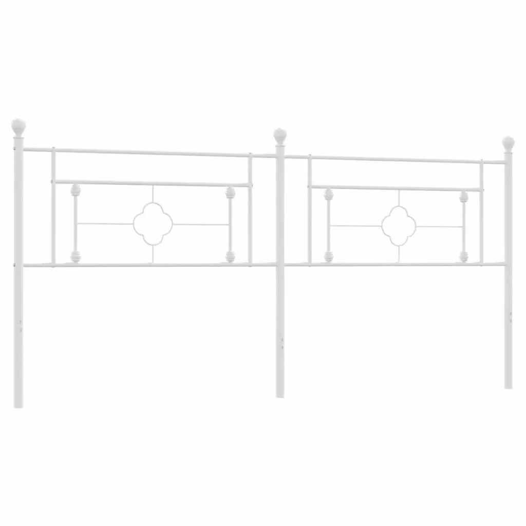 Berkfield Home Classic Metal Headboard in White, 200 cm – 2