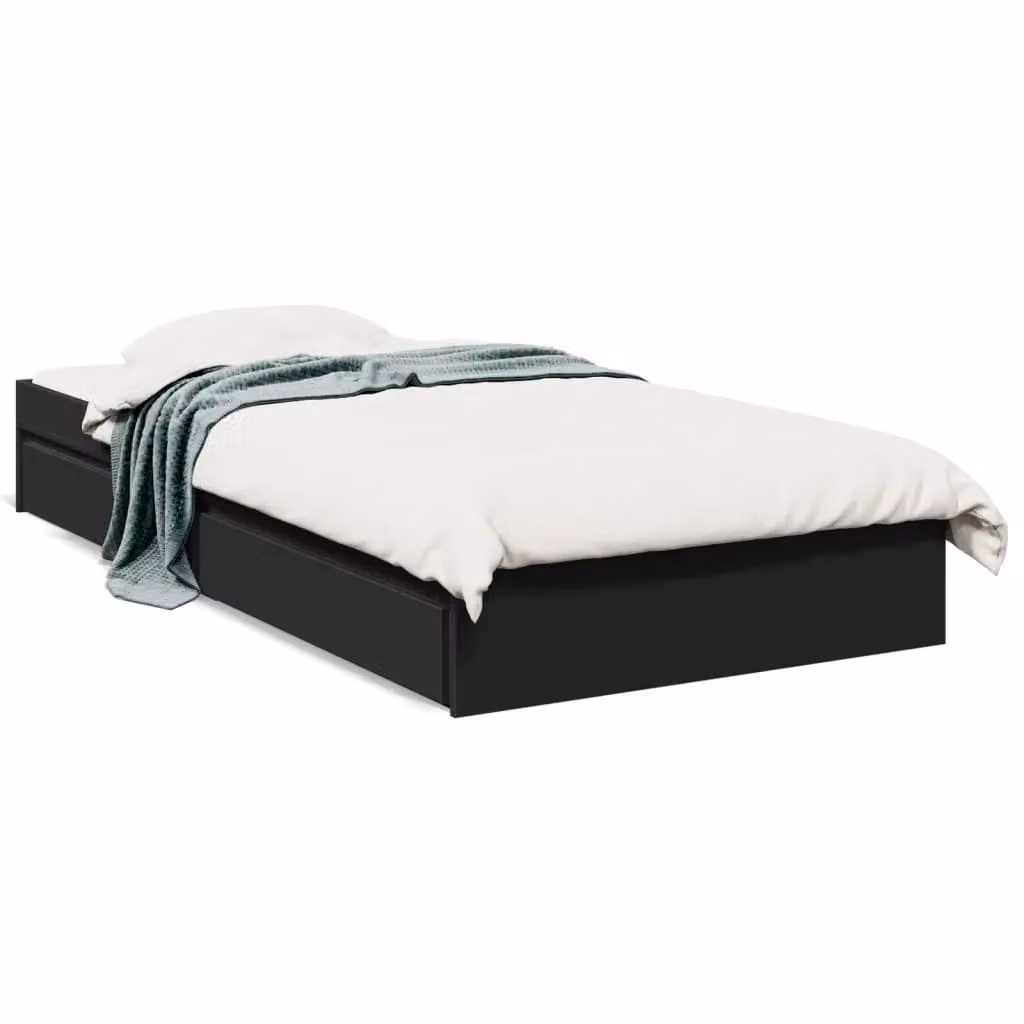 Berkfield Home Single Bed Frame with Drawers, Black, W/D/H: 90 x 190 cm – 2