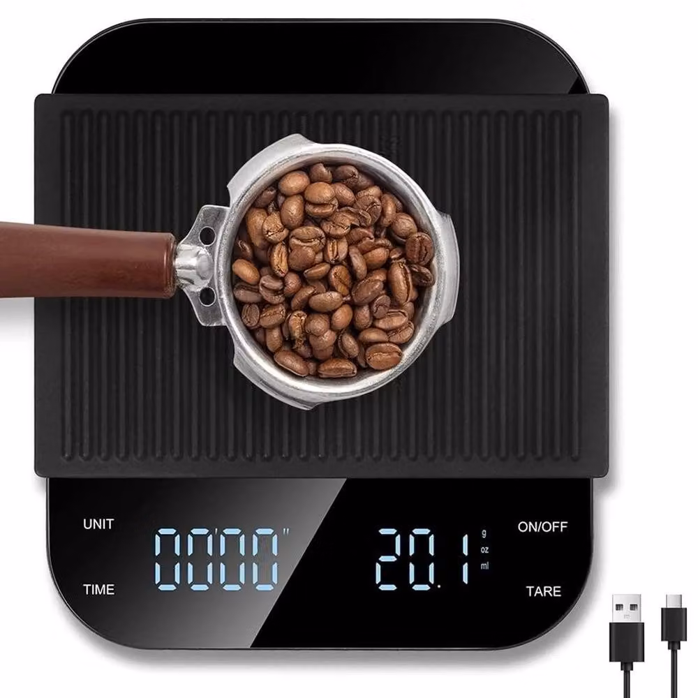 SPETLEK Digital Coffee Scale with Timer and LED Display in Black – 4