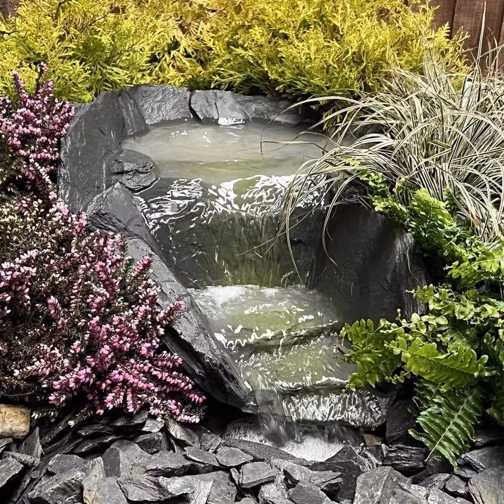 Spetlek Slate Drop Pond Waterfall Feature in Grey with Realistic Stone Effect – 2