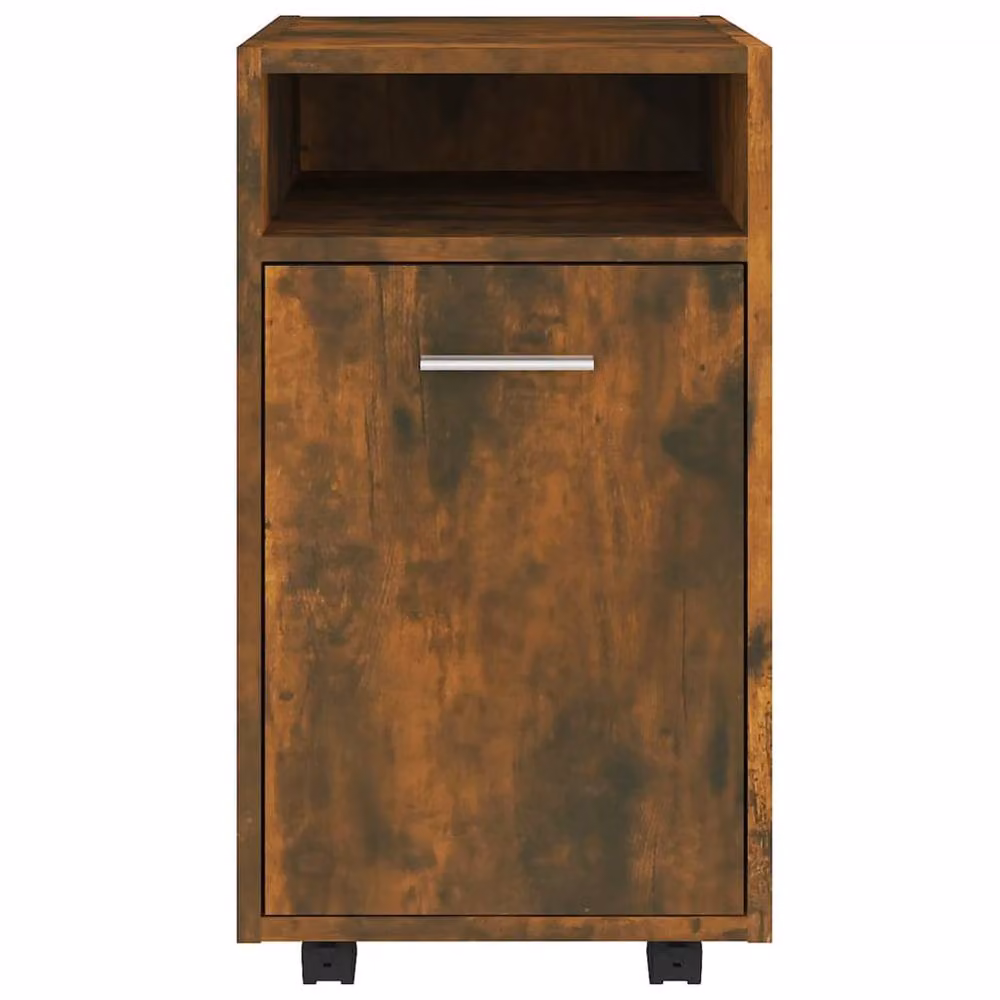 Berkfield Home Side Cabinet with Wheels in Smoked Oak Brown, W/D/H: 33 x 38 x 60 cm – 3