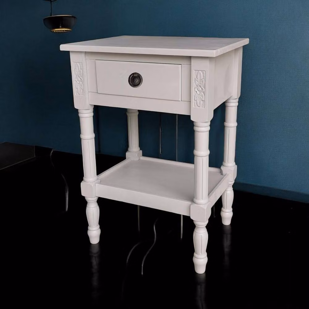 Minster Single Drawer Side Table in Grey, W: 45 cm, D: 35 cm, H: 65 cm – 4