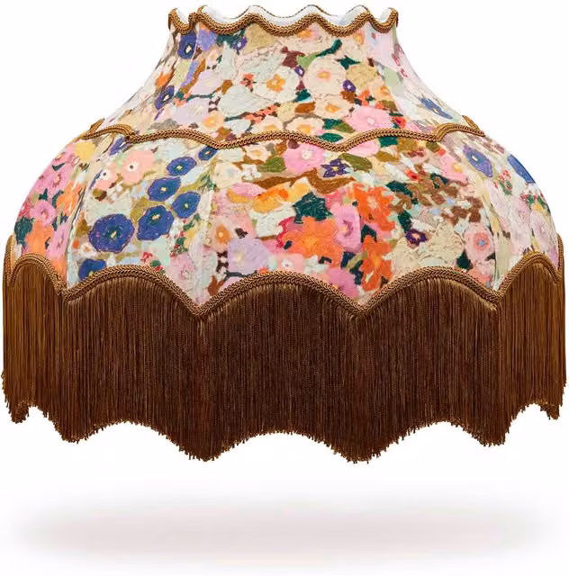 House of Hackney Hollyhocks Velvet Isabella Dome Lampshade in Multicolour