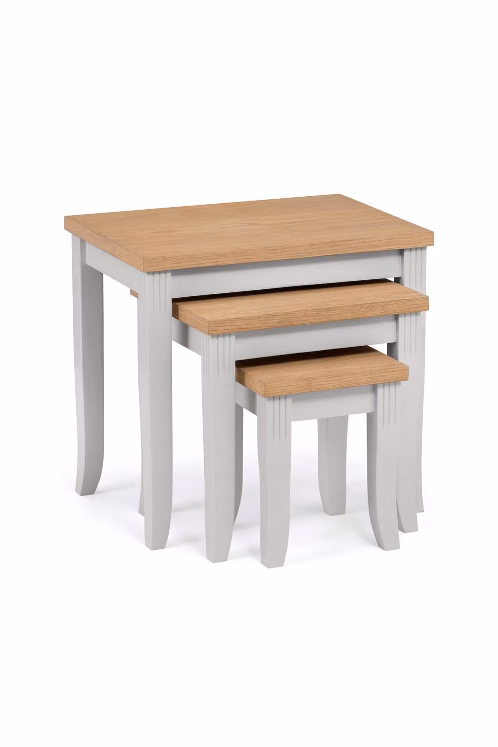 Julian Bowen Davenport Nest of 3 Side Tables in Grey and Oak – 2