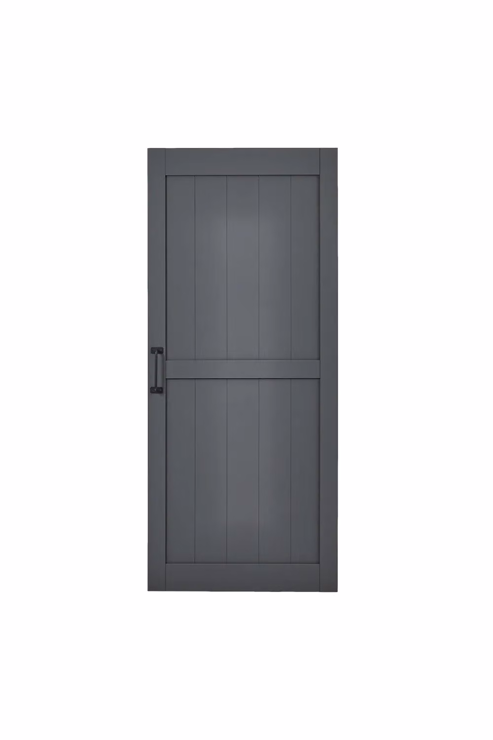 Living and Home Rustic Lacquered Wooden Sliding Barn Door in Dark Grey, W/D/H: 91 x 3.5 x 213 cm – 2