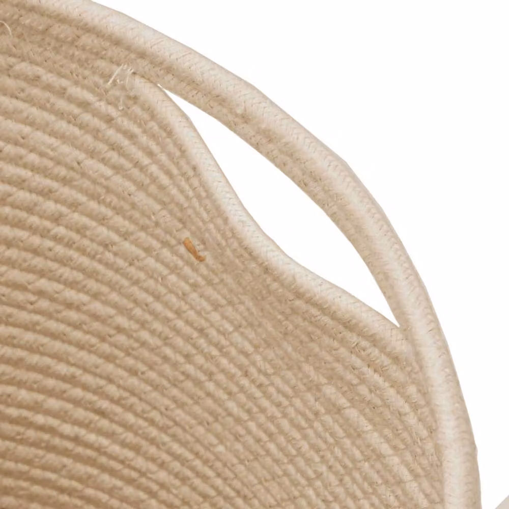 Berkfield Cotton Home Storage Basket with Lid in Black and Beige, W: 37 cm, H: 50 cm – 5