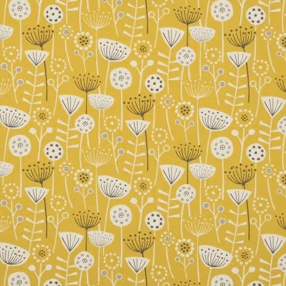 Terrys Bergen Floral Cotton Fabric Panel in Yellow