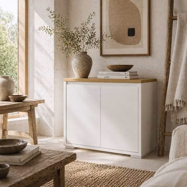 Wyld Haus Nofi Fael White Double Door Sideboard – 1