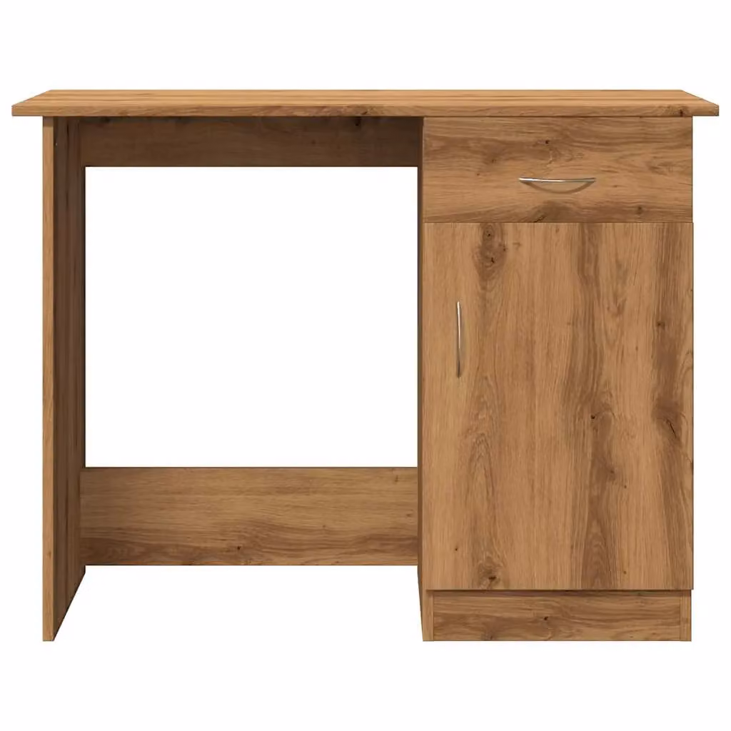 Berkfield Artisan Oak Writing Desk in Brown, W/D/H: 100 x 50 x 76 cm – 3