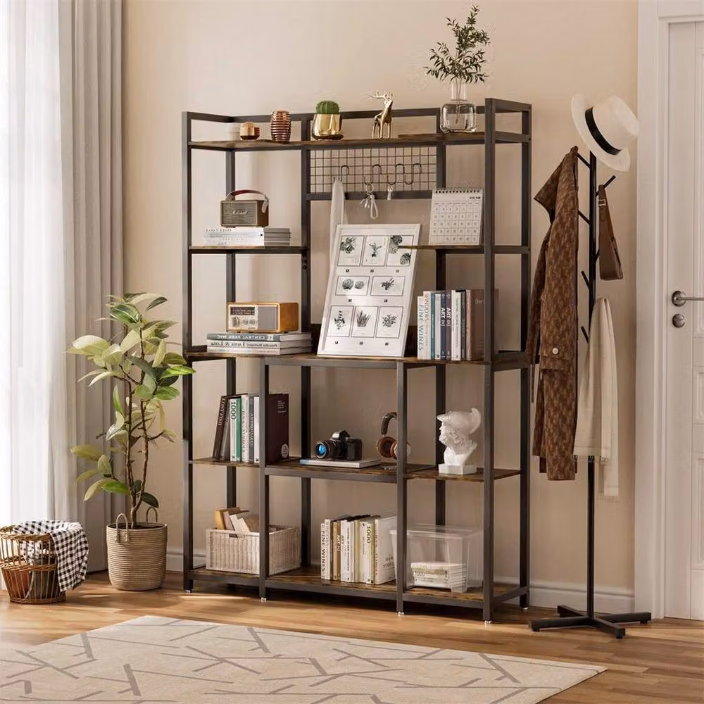 KORVIXA 5-Tier Large Vintage Bakers Rack in Brown – 3