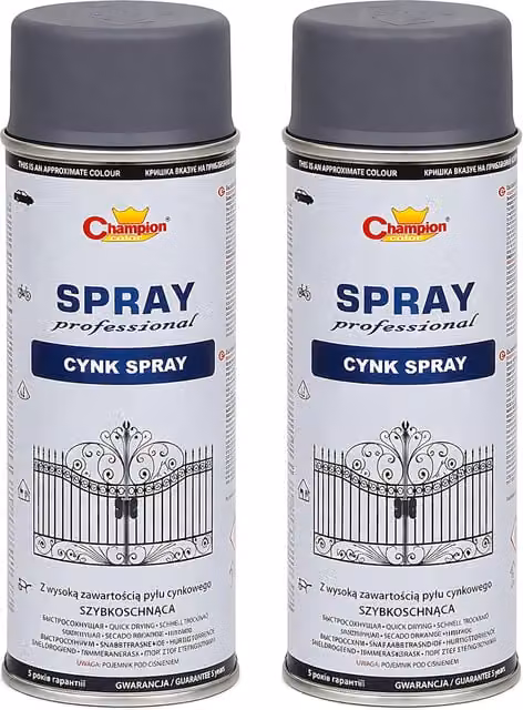 Sola Zinc Rich Anti-Corrosion Spray Paint Primer for Steel and Cast Iron, 85% Zinc, Dark Grey Anthracite, 2 x 400 ml