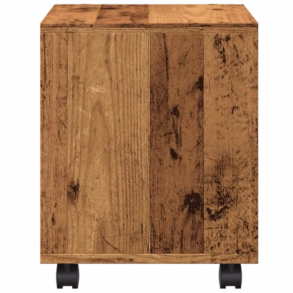 Berkfield Home vidaXL Rolling Cabinet in Old Wood Brown, W/D/H: 37 x 33 x 42.5 cm – 6