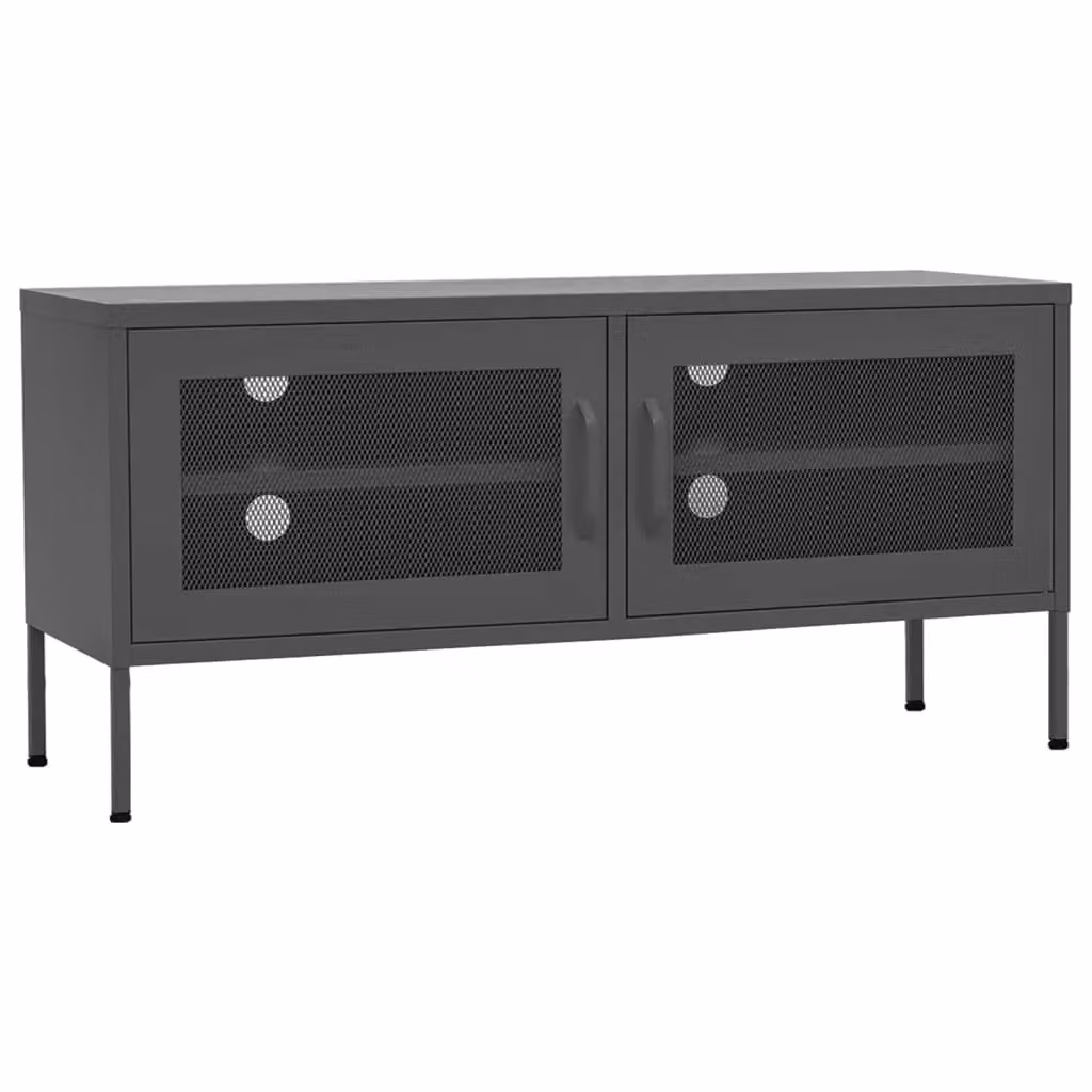 Berkfield Home Anthracite and Black Industrial Metal TV Cabinet W/D/H: 105 x 35 x 50 cm – 2