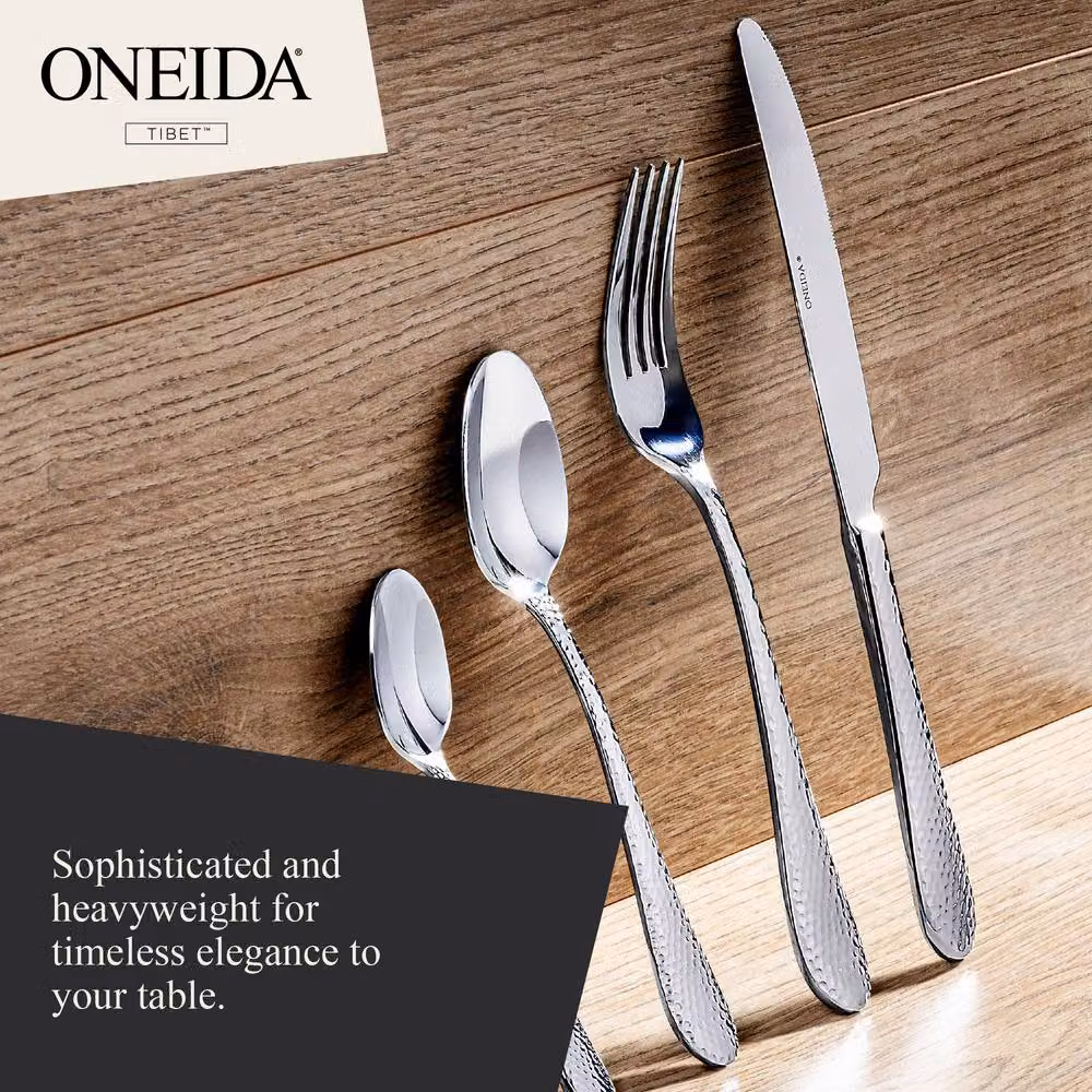 Oneida Tibet 16 Piece Polished Stainless Steel Cutlery Set in Silver – 2