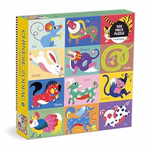 Mudpuppy Chinese Zodiac 500 Piece Multicolour Jigsaw Puzzle