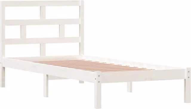 Berkfield Home Beautiful Bed Frame in White Solid Pine, W/D/H: 90 x 200 cm – 1