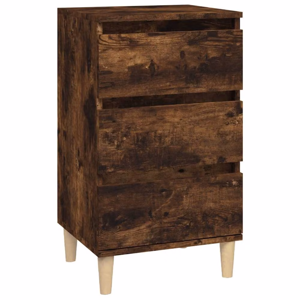 Berkfield Home Classic Bedside Cabinet in Smoked Oak Brown, W/D/H: 40 x 35 x 70 cm – 2