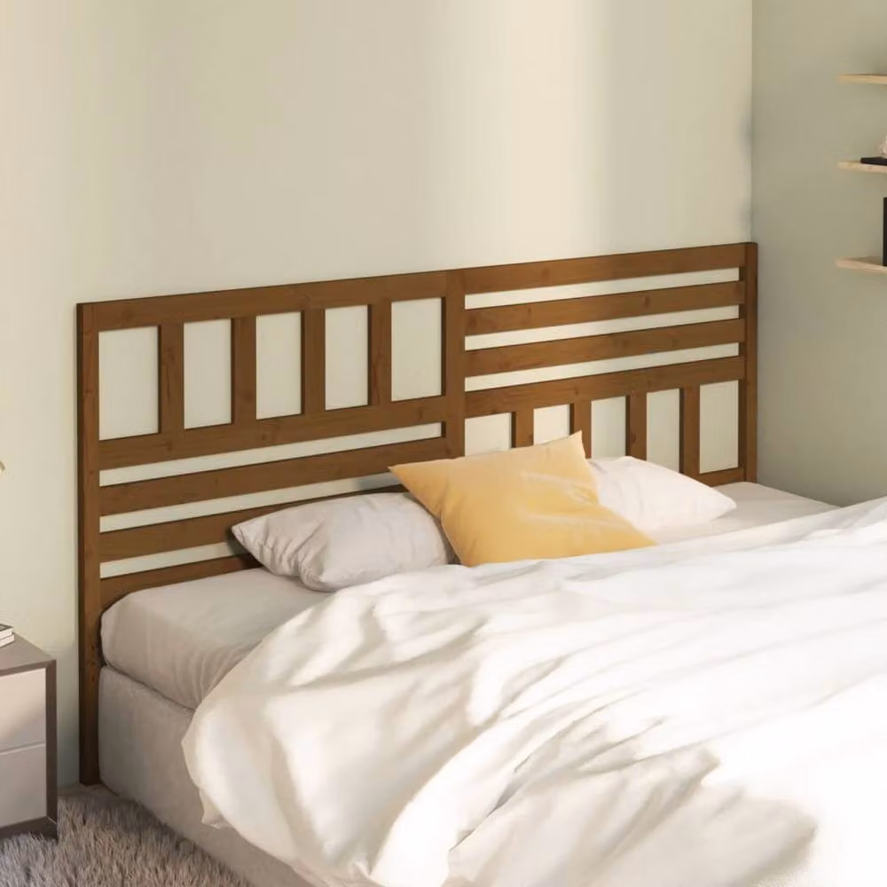 Berkfield Home Rustic Solid Wood Pine Bed Headboard in Honey Brown, W: 206 cm, D: 4 cm, H: 100 cm – 2