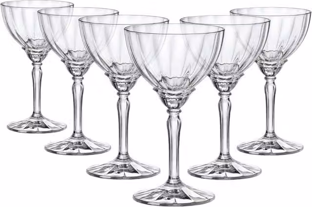 Bormioli Rocco Florian Cocktail Glasses, Clear, 240ml, Set of 6