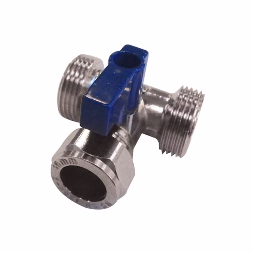 McAlpine Washing Machine Valve Tee 15mm x 3/4" x 3/4" in Grey – 2