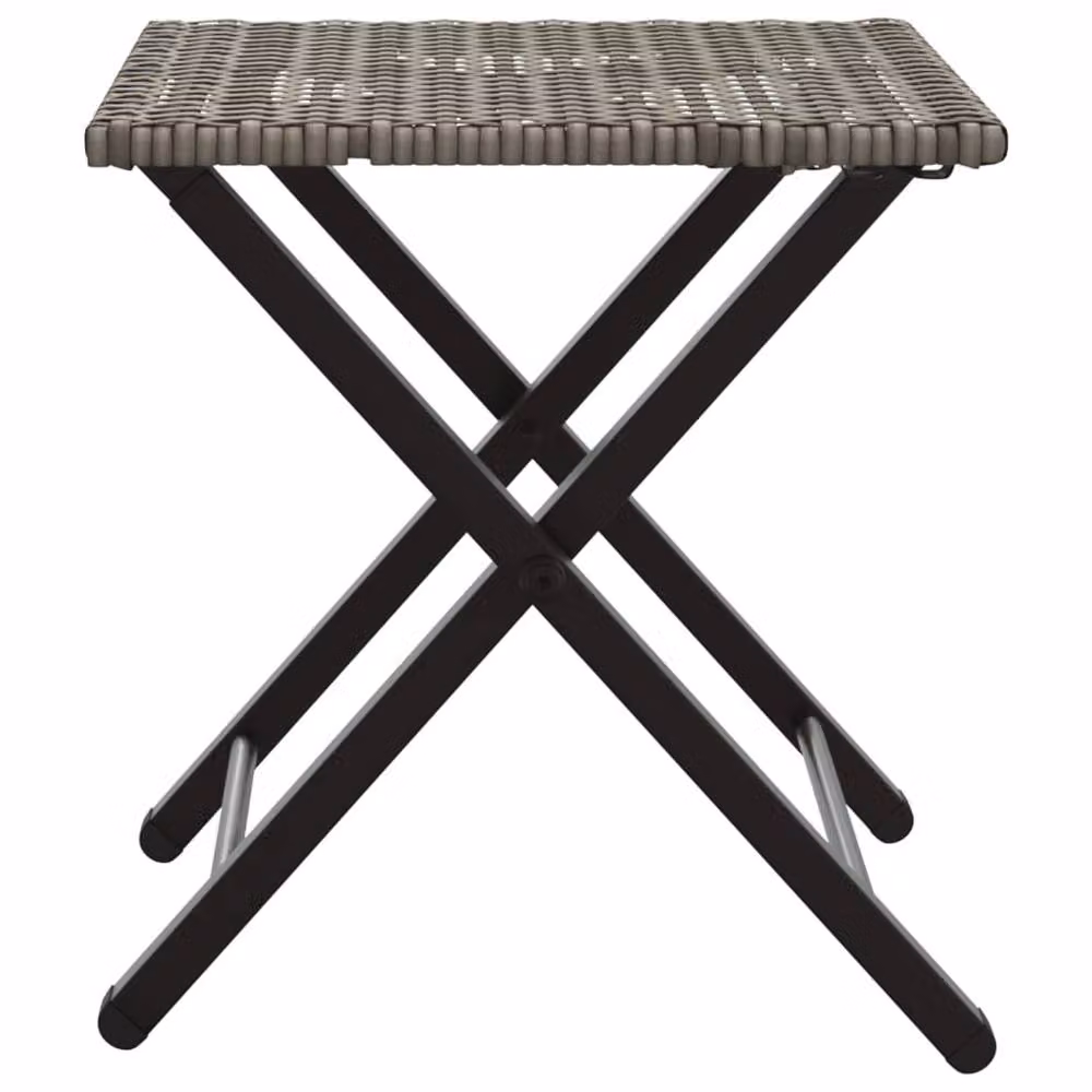 Berkfield Home Beautiful 5 Piece Grey Poly Rattan Foldable Garden Dining Set – 4