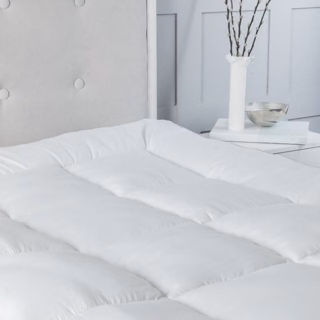 Snug City White Microfibre Extra Thick Mattress Topper, Firm and Breathable, W/D/H: 200 x 200 x 10 cm