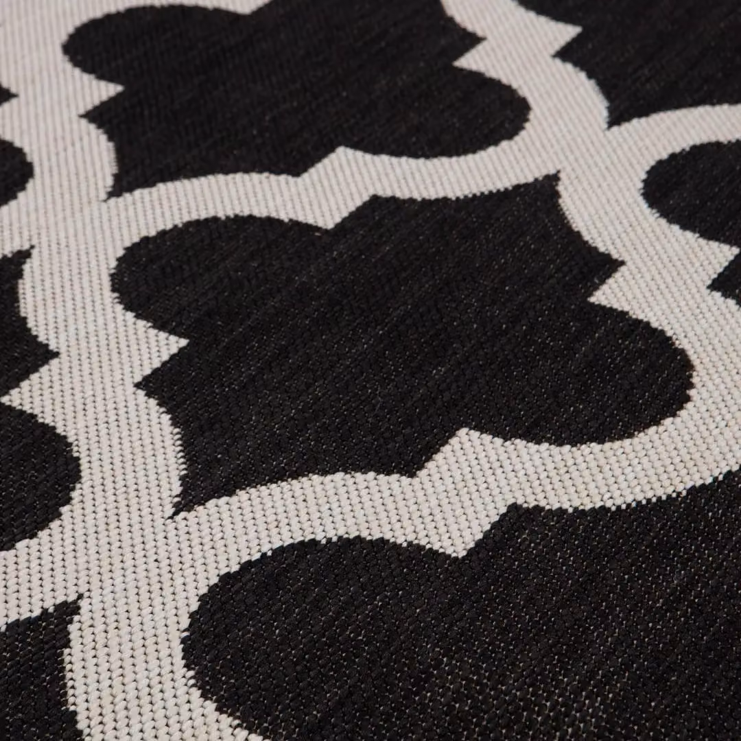 THE RUGS Moroccan Outdoor Indoor Garden Patio Rug in Black, W: 200 cm, L: 290 cm – 3